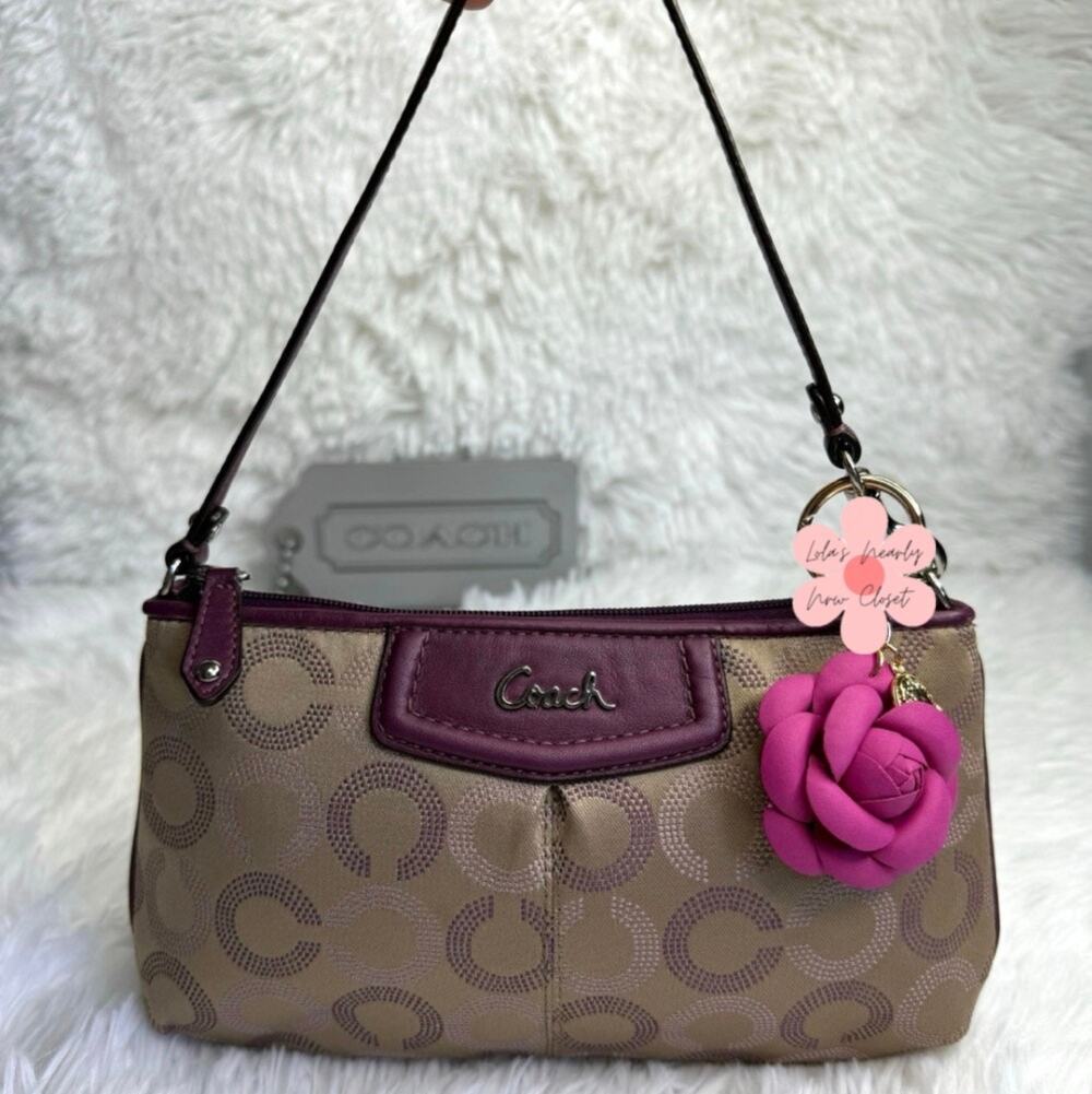 COACH y2k Purple Ashely Signature Canvas Wristlet Mini Purse